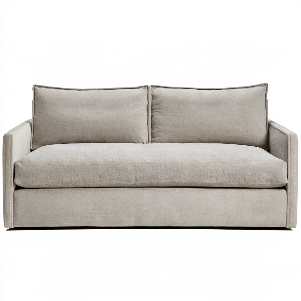 Divano contemporaneo rivestito in tessuto, colore grigio