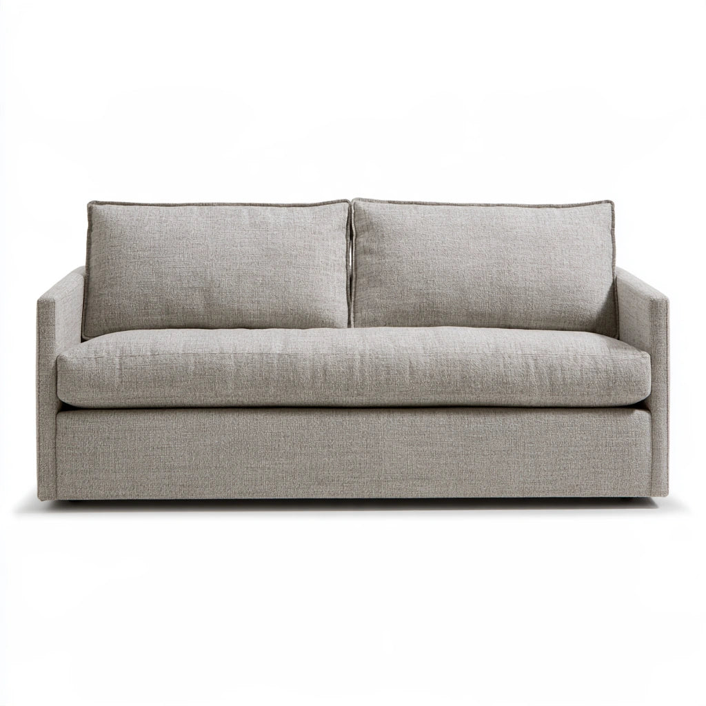 Divano contemporaneo rivestito in tessuto, colore grigio