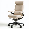 Poltrona ergonomica da ufficio dalle linee essenziali con schienale alto, colore grigio